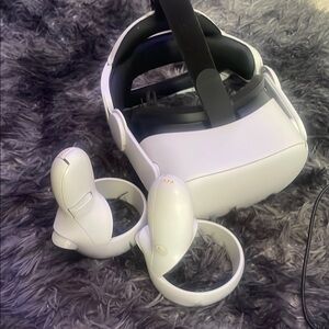 White VR Headset and Controllers